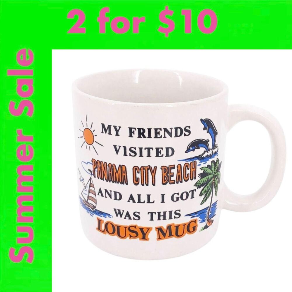 80s Panama City Beach coffee mug 1980s vintage SALE
